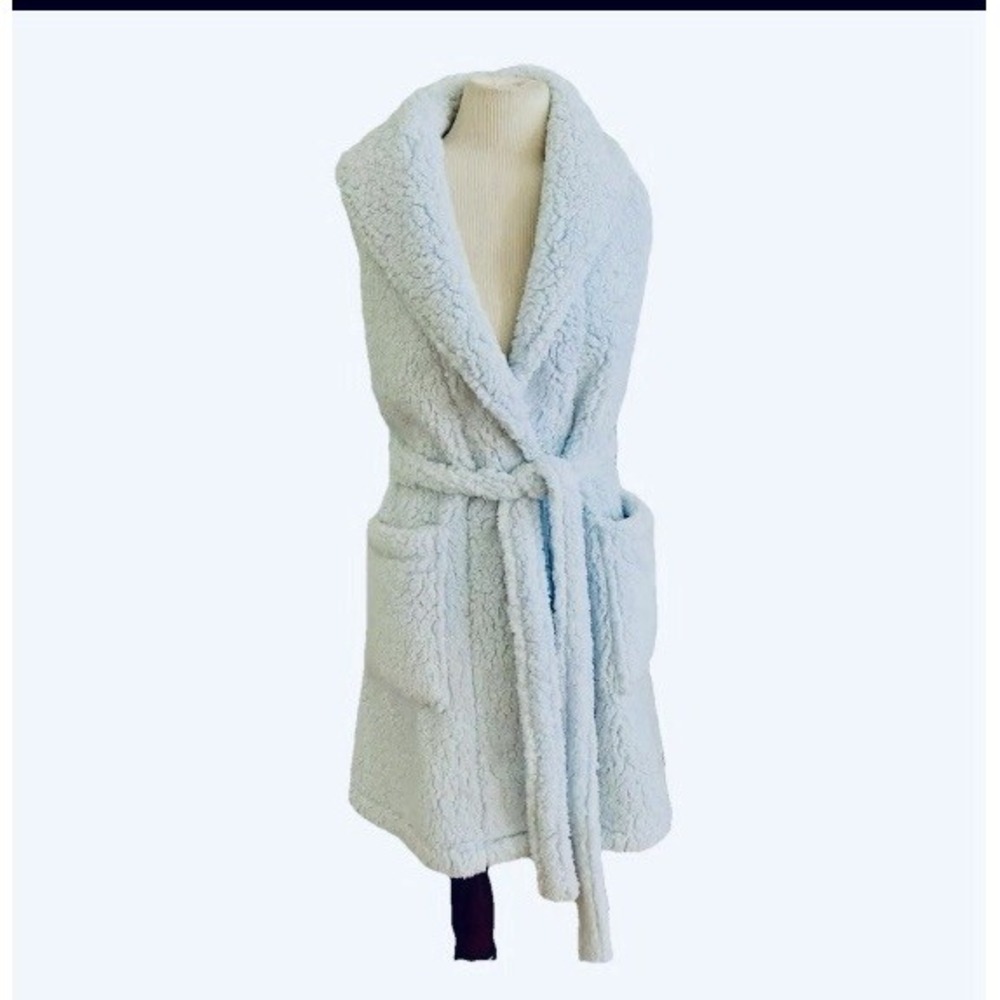 Bumblebella by Jill‎ Martin  Spa Robe Blue Sz XXS  Sleeveless luxury